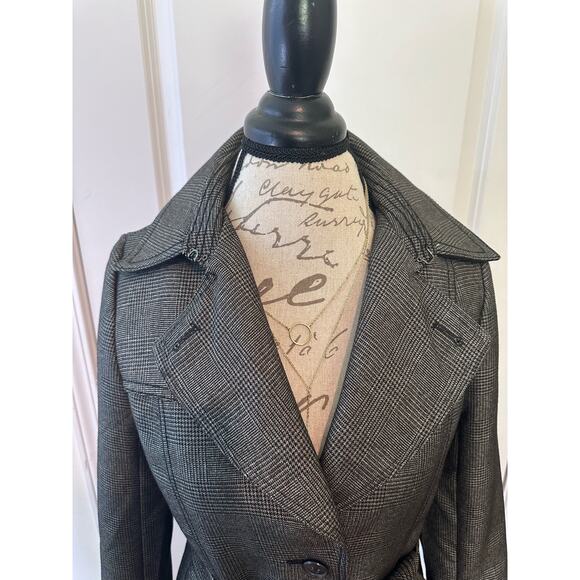 Banana Republic Women’s Sz 4 Houndstooth Blazer with Buckle Sash Workwear Office - Picture 3 of 16